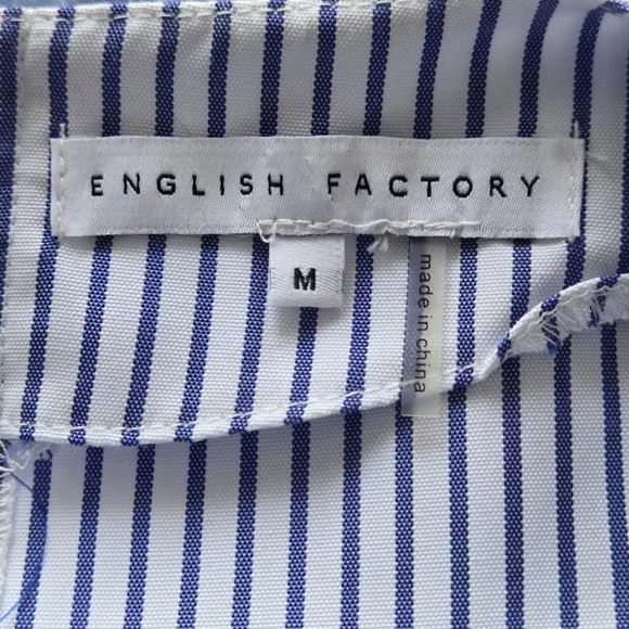 ENGLISH FACTORY Quinn Dress Tier Mini Swing Serenity Blue Tuckernuck Medium - Picture 6 of 8